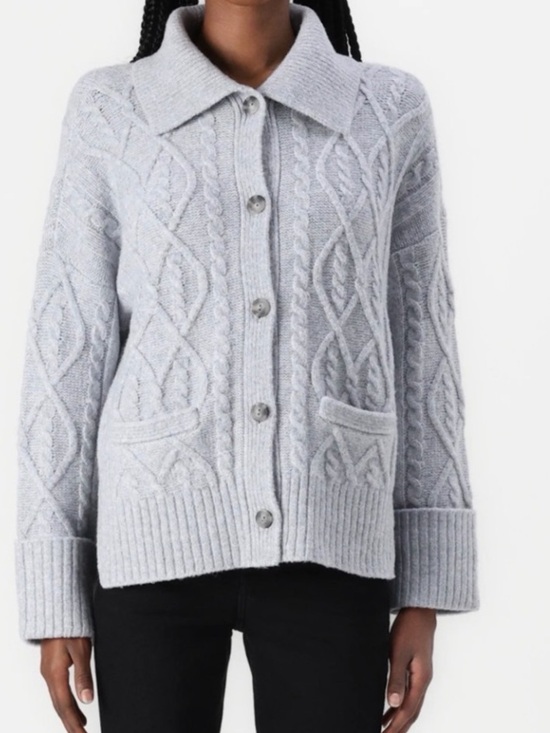Abercrombie & Fitch Sweaters - Abercrombie & Fitch Cable-Knit Button Down Gray Cardigan  Size 
S NWOT